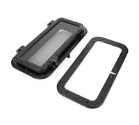 Rectangular Porthole Frame Marine Window Strong ABS Plastic Boat Skylight Leakproof for Boat Yacht RV Industry Car Black 4mm Tempered Glass