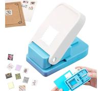 Rectangular Postage Stamp Punch, 1X0.8inch Postage Shape Punch, Portable Lever Action Craft Puncher, Scalloped Edge Rectangle Handmade Hole Puncher for Paper Crafting Scrapbooking DIY Crafts (1PC)