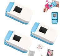 Rectangular Postage Stamp Punch, 1X0.8inch Postage Shape Punch, Scalloped Lever Action Craft Punchs for Paper Crafting Scrapbooking DIY Card Making Arts Crafts Supplies (3 PCS)