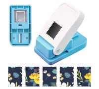 Rectangular Postage Stamp Punch 1X0.8inch, Scalloped Rectangle Lever Action Craft Punch for Paper Crafting Scrapbooking DIY Card Making Arts Crafts Supplies