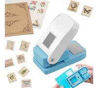 Rectangular Postage Stamp Punch Stamp Cutters for Crafting 1X0.8inch Square Paper Pattern Punchs Cutter Portable Lever Action Craft Corner Tool for ADHD DIY Handicraft Tab Making Scrapbooking Card