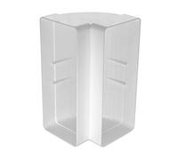 Rectangular PVC Duct Connector 220mm x 90mm, 90° Vertical Elbow, White Bend