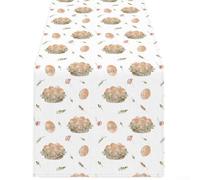 Rectangular PVC Table Cover 130x220cm Wipeable for surface Rectangular(294) | Bright egg and floral patterns, fits 6ft tables, vibrant spring colors, for ideal for Easter gatherings