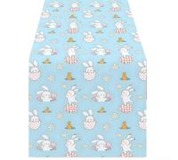 Rectangular PVC Table Cover 130x220cm Wipeable for surface Rectangular(297) | Bright egg and floral patterns, fits 6ft tables, vibrant spring colors, for ideal for Easter gatherings