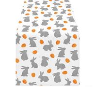 Rectangular PVC Table Cover 130x220cm Wipeable for surface Rectangular(300) | Bright egg and floral patterns, fits 6ft tables, vibrant spring colors, for ideal for Easter gatherings