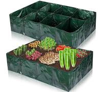 Rectangular Raised Beds Garden Plant Flower Grow Bag,Garden Grow Bed Large Vegetable Planting Bag,Plastic Grow Bags for Herbs,Thickened Divider Gardening Planting Container (8 Grid)