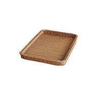 Rectangular Rattan Woven Tray for Snacks, Fruits & Dim Sum - Stylish Kitchen Storage Plate for Living Room, Bread, Vegetables & Doughnuts