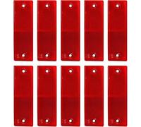 Rectangular Reflectors, Car Reflectors, Reflectors Trailer, Self Adhesive Reflectors, Reflectors for Gate Posts, Safety Reflector, Effectively Improve Driving Safety, 10 Pcs, Red, 15 x 5cm