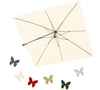 Rectangular Replacement Canopy for 3x4m Market Umbrella 8 Ribs Outdoor Patio Sunshade Cover Beige Fabric Perfect for Garden & Terrace Use