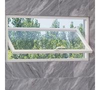 Rectangular rotating window, tempered glass, aluminum handle. The window has a rotating center axis, ventilation and privacy protection.,A02,80x50cm