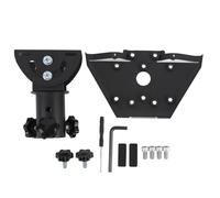 Rectangular Satellite Mount Pipe Adapter Heavy Duty Stainless Steel 360 Degree Rotatable 160 Degree Tilt Adjustable Roof Pole Mounting Kit for Mini Dish Antenna Black