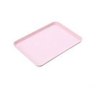 Rectangular Serving Tray for Fast Food Drinks Snacks Lap Breakfast Multifunctional Small Plastic Tea Set Storage Restaurant Home Hotel Cafe Use(pink)