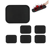 Rectangular Serving Tray Kitchen Restaurants Non-Slip Gastro Plastic 41x30 Black