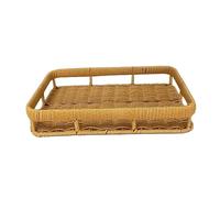Rectangular Serving Tray, Woven Tray, Rustic Coffee Table Decor, Decorative Serving Basket for Living Room Table, Restaurant, Multi, M