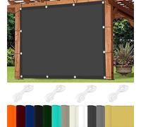 Rectangular Shade Net 1.6x8.5m 98% UV ProtectionPolyester Sunshade with Grommets & Cords for Pergola Flowers Patio Lawn - Dark Gray