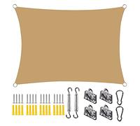 Rectangular Shade Sail 5x6m for Garden Balcony TearResistant Outdoor Canopy UV Protection Cream Color for Patio Deck and Backyard Use