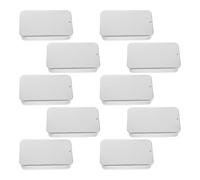 Rectangular Sliding Lid Iron Box 10pcs for Floss and Lip Balm Storage | Portable Silver Tin, Neat Everyday Organizer, Also Suits Cosmetic Pencils, Crafts, and Christmas Candy