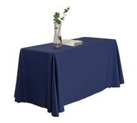 Rectangular Solid Color Tablecloths - Machine Washable, Reusable, Durable & Easy to Clean for Weddings, Parties & More,70.8 * 55.1 Inch,Navy Blue