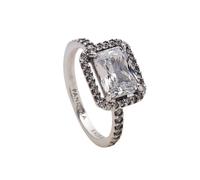 Rectangular Sparkling Halo Ring - female - Pandora - Rings - Gray - ONE SIZE - Accessories ONE SIZE