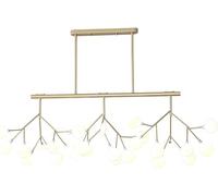Rectangular Sputnik 27 Head Brushed Brass Chandelier Mid Century Pendant Gold Hanging Ceiling Light Fixtures, chandeliers
