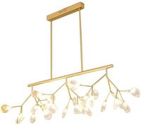 Rectangular Sputnik 27 Head Brushed Brass Chandelier Mid Century Pendant Gold Hanging Ceiling Light Fixtures, Chandeliers