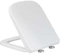 Rectangular Square Soft Close Toilet Seat Seat Quick Release Loo Seat Easy Cleaning, Easy Installation with Adjustable Hinges White, UF