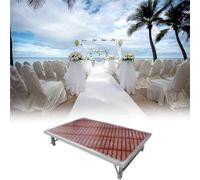 Rectangular Stage Platform, steel, Load Capacity of 600lbs, Compact Stage Platform with Legs, Folding Performance Deck, for Band Events Drums Concerts Bars, 3.3/4/4.2ft(122 * 122 * 30cm)