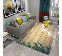 Rectangular Staggered Planks Carpet Wood Grain Mats Entrance Non-Slip Floor Rug For Living Room Bedroom Home Decor 100x160cm