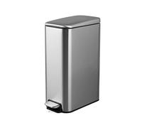 Rectangular Stainless Steel 8L Trash Bin with Lid - Modern Bathroom & Kitchen Waste Container, Compact Design for Home Use, Stylish Grey Finish