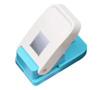 Rectangular Stamp Punch, Square Hole Punch, Portable Scalloped Rectangle Lever Action Craft Punch for Stamps Cutter Paper Crafting Scrapbooking DIY Card Making Arts Crafts Supplies (White)