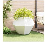 Rectangular Steel Planter White 100x100x80cm Outdoor Weatherproof Trough Pro