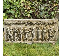 Rectangular Stone Cast Roman Design Wall Plaque