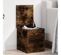 Rectangular Storage Box Smoked Oak 30x35x35cm Engineered Wood Modern Minimalist