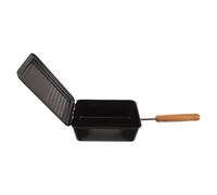 Rectangular Stovetop Popcorn Pan with Vented Lid and Wooden Handle