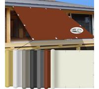 Rectangular Sun Protection Awning 5 x 5.5m UV-Resistant Shade Net for Balcony & Patio Weather-Resistant Colors Includes Cord Rust Red