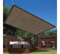 Rectangular Sun Sail Canopy 3.4 x 5m Breathable & Waterproof Outdoor Shade Fabric with Eyelets & Free Rope for Patio Balcony Garden - Brown Sunshade Cover