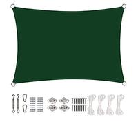 Rectangular Sun Shade Canopy 3.5 x 3.5m Waterproof UV Resistant Polyester Dark Green Outdoor Shelter for Gardens Patios Pools Sun Protection Awning