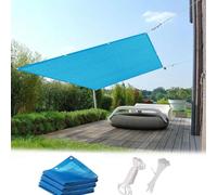 Rectangular Sun Shade Sail 1.2 x 1.2m - UV Protection Waterproof Breathable HDPE Canopy with Grommets for Easy Installation - Perfect for Garden Balcony Outdoor Use Blue