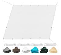 Rectangular Sun Shade Sail 240x520 cm Breathable UV Protection Waterproof Canopy for Garden Patio Balcony Terrace Outdoor Use White