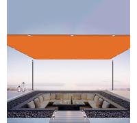 Rectangular Sun Shade Sail 260x440 cm 100% Waterproof Polyester Outdoor Canopy for Camping with Grommets and Ties UV Protection Bright Orange Color