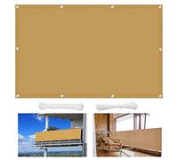Rectangular Sun Shade Sail 2x4m - UV & Wind Protection for Balcony Garden Terrace - Includes 1x5m Ropes - Durable Khaki Outdoor Canopy Cover