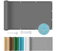 Rectangular Sun Shade Sail 3.2x7m - Heavy Duty Protection Breathable Fabric for Balcony Garden Patio - Easy Installation No Drilling Light Grey