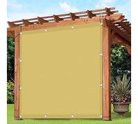 Rectangular Sun Shade Sail 3.5 x 3.8m UV Protection Weatherproof Canopy with Grommets for Garden Balcony Camping Terrace PergolaSand Yellow Outdoor Cover