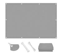 Rectangular Sun Shade Sail 3 x 7 m Waterproof Wind & Sun Protect Square Shade Canopy 1 x 5 m with Ropes for Outdoor Garden Patio Grey