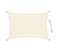 Rectangular Sun Shade Sail 4.0m x 6.0m, 95% UV Protection, Breathable, Outdoor for Garden, Balcony, Pool, Patio, Beige (2.0m x 5.0m)