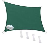 Rectangular Sun Shade Sail 500 x 575 cm - 95% UV Protection Breathable Canopy with Cord for Garden Patio Outdoor Use - Customizable Dark Green Wind Blocker