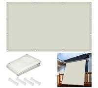 Rectangular Sun Shade Sail 50x100 cm Waterproof UV Protection 98% Grommeted Canopy for Garden Balcony Terrace - Ivory Color Outdoor Awning