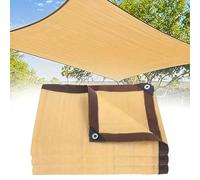 Rectangular Sun Shade Sail, 90% Sun Protection Shade Net, HDPE Anti-UV Car Awning, for Garden, Greenhouse, Patio, Terrace and Camping, Windproof and Water,Beige,2 * 6m