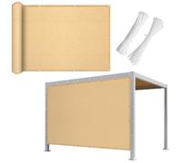 Rectangular Sun Shade Sail for Balcony Pool & Garden 90% UV Protection Breathable & Water Resistant Canopy Windbreaker Beige 2x5m (6.6x16.4ft)