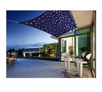 Rectangular Sun Shade Sail with LED Lights 95% UV Protection Water-Resistant Oxford Fabric for Patio Balcony & Garden Custom 3.6x3.6m